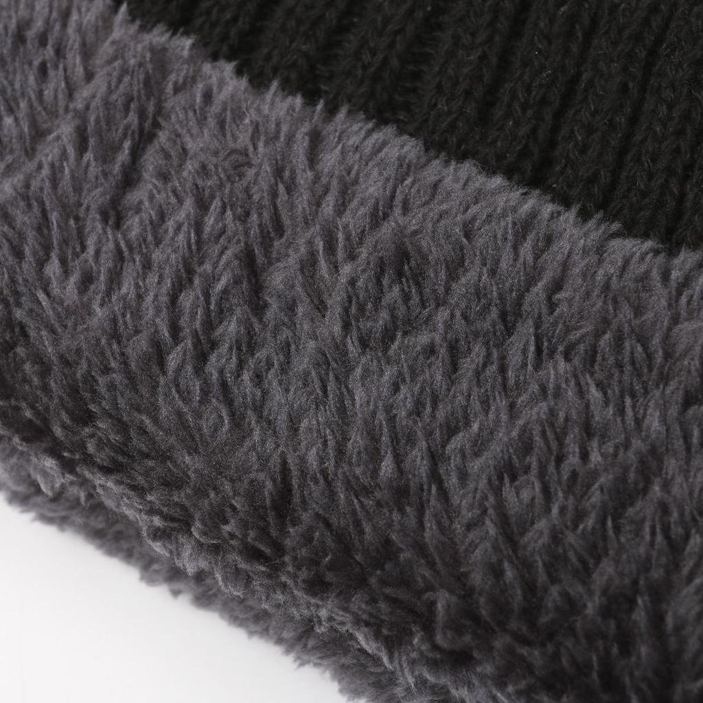Men's Fashion Thickened Knit Hat & Velvet Neck Protection Two-Piece Set for Autumn & Winter