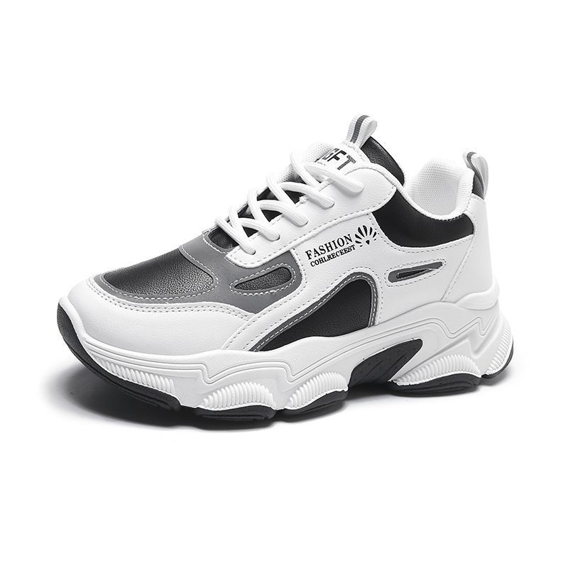 Shoes Women's 2025 Spring and Autumn New Sports Casual Leather Shoes Korean Version Little White Shoes Student Dad Shoes