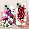Silicone Case For iPhone 15 Pro Max Cover Stylish Flower Soft TPU Capa Protective Phone Covers For iPhone 15 15Plus 15Pro Bumper