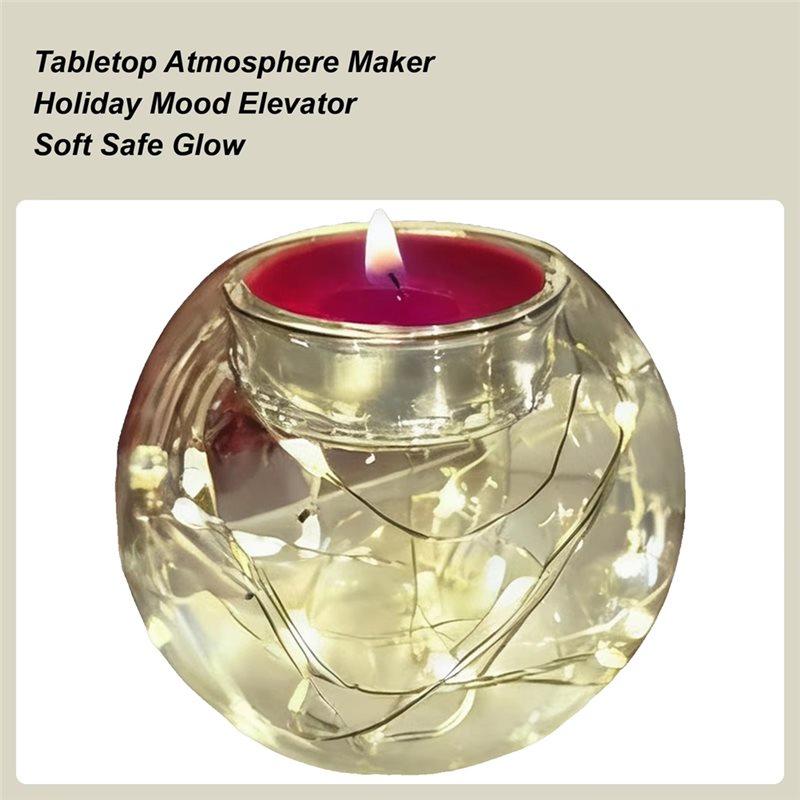 Portacandele Tealight di Tendenza 2025 Vetro Traslucido Portacandele Galleggiante Natale Calore per Festa Albero Matrimonio Interno Esterno