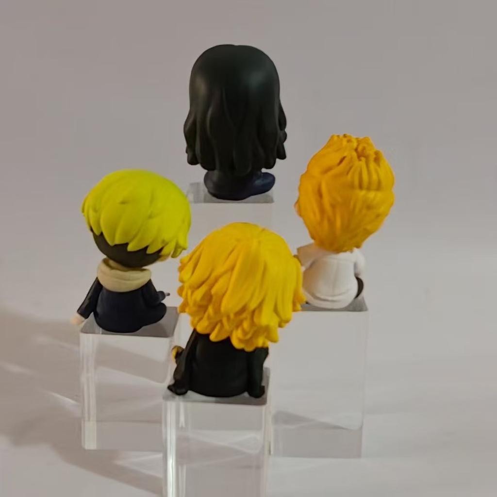 4pcs/set Tokyo Revengers Cute Sleeping PVC Action Figure Toys