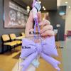 Y2K Trendy Candy Color Leather Cotton Filled Bow Keychain Sweet Bowknot Keyring Bag Pendant Backpack Hanging Decoration