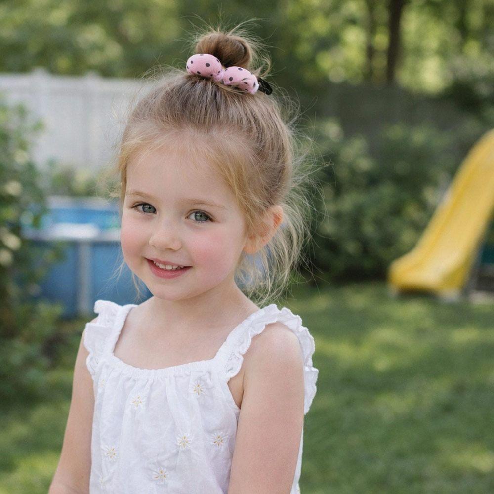 Elastic Hair Band Heart-Printed Hair Rope New Flower Scrunchies For Kids Girls