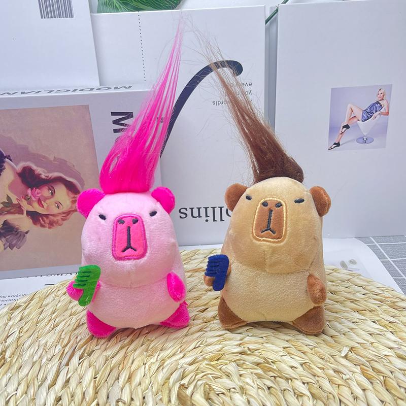 Funny Capybara Plush Toys Cute Keychain Plush Pendant Doll Pendant Backpack Car Keyring Decor Capybara Accessories Kids Gift