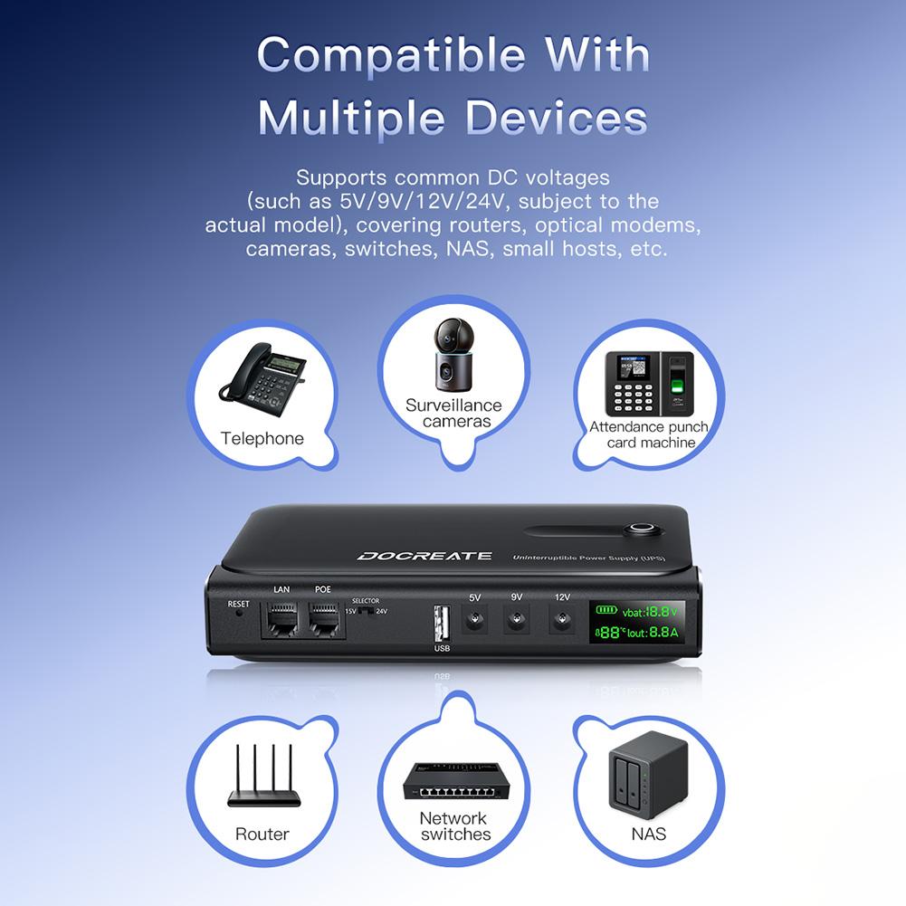 DC1036L Digitaler USV 36W Netzteil mit Überhitzungsschutz und mehreren Ausgangsspannungen für Router-Netzwerkgeräte