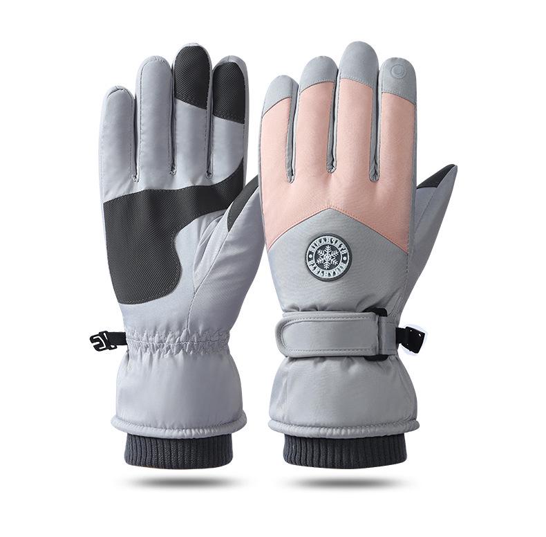 Unisex Winter Split-Finger Ski Gloves: Fleece-Lined, Touchscreen Compatible, Ideal for Cycling and Outdoor Activities