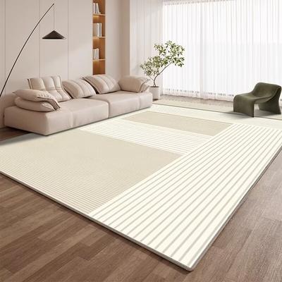Alfombra Geométrica Moderna Sala de Estar Moda Estilo Simple Decoración Alfombras Suaves Grandes Dormitorio Mesita de Noche Antideslizante Lavable Felpudos