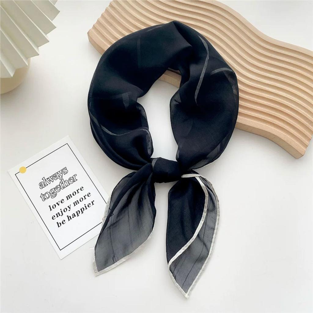 Solid Color Square Scarf Women's Scarf Versatile Decorative Scarf Thin Hair Scarf