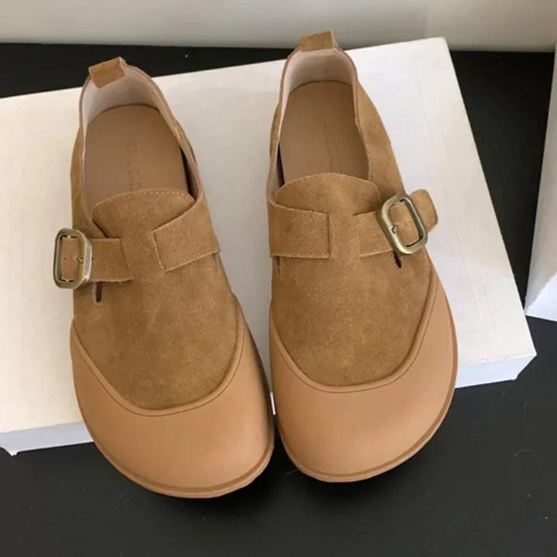 Spring Women Boston Clogs Flats Fashion Shallow Slip on Ladies Comfort  Round Toe Women's Single Women Flat Shoes