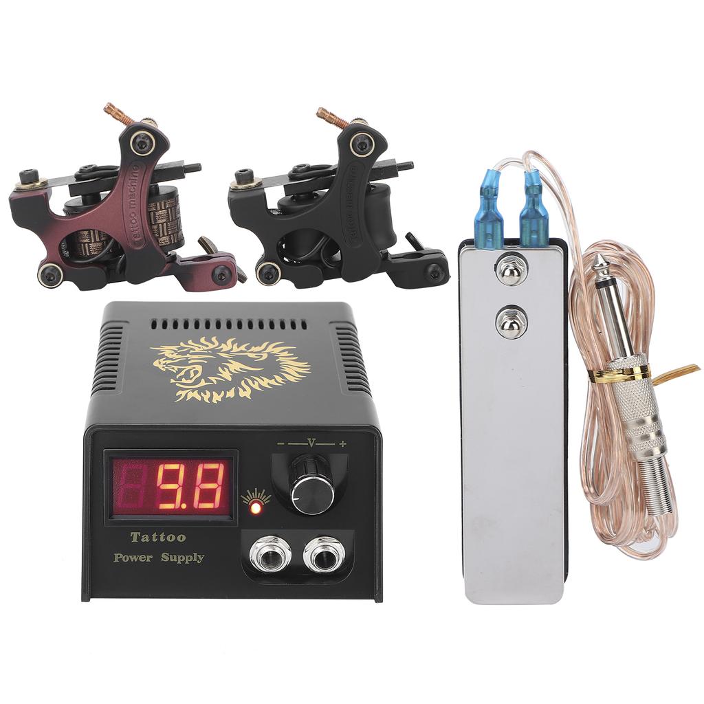 Tetovací strojek sada Tetovací cívkový strojek Tetovací napájecí zdroj Tetovací jehly Kompletní tetovací nástrojEU