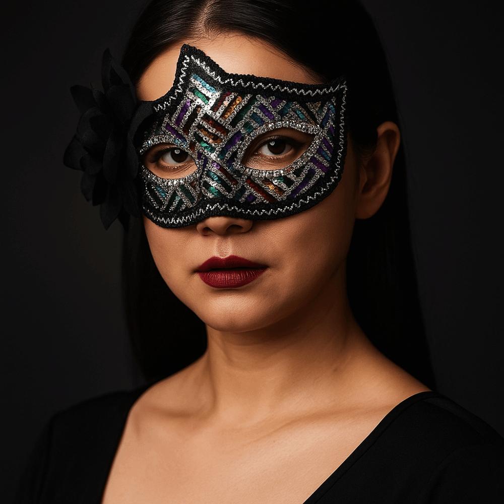 Feather Flower Mask Plastic Masquerade Mask Halloween Party Mask  Halloween Party