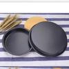 Pizza Mould Pan Carbon Steel 6/7/8/9/10 Inch Baking Tray Heat-resistant Round Non-stick Plates Baking Mold Bakeware Kitchen Tool