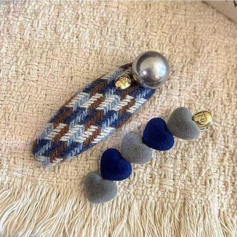 2 Pcs Maillard Plaid Hairpins For Women Girls Sweet Hair Ornament Barrettes Hair Clip Fashion Hair Accessories