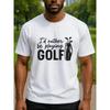 European sizes Fun I'd Rather Be Playing GOLF Men's Printed Short-sleeved Shirt, Medium Elasticity Fashionable Style