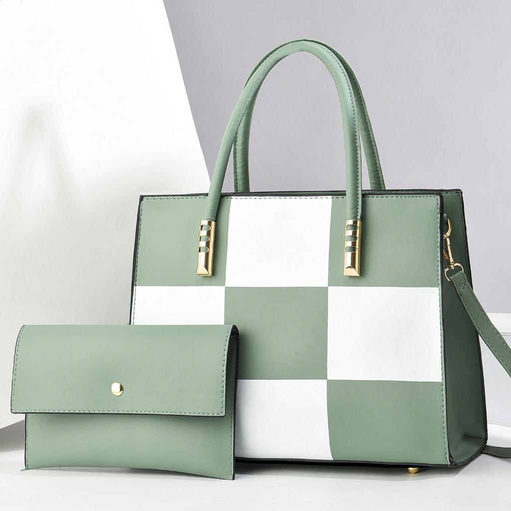 Fashion Color Blocked Checkered Pattern Women Casual Shoulder Bag For Daily Use