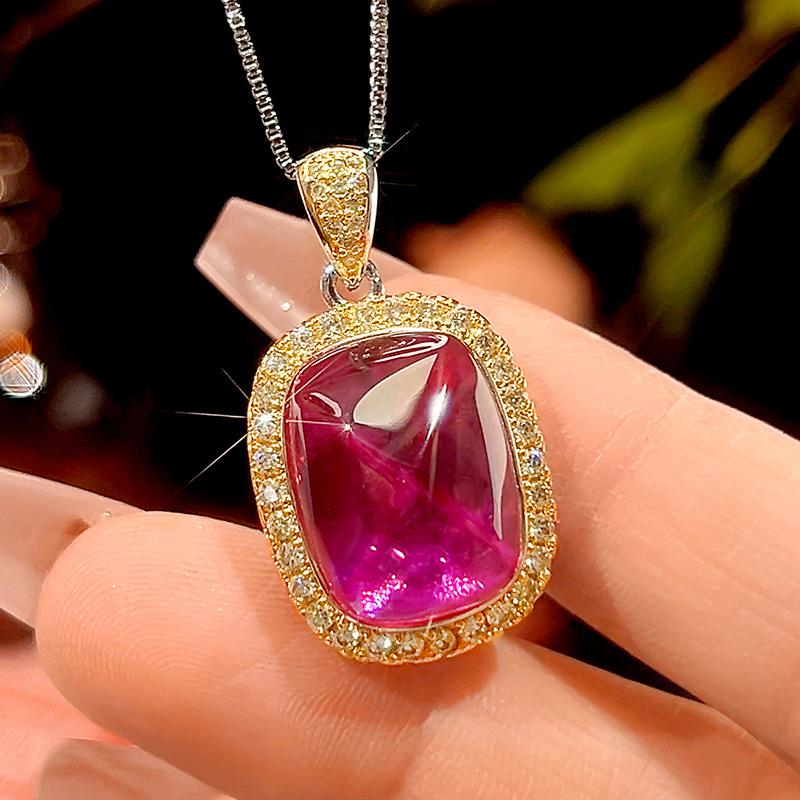 Autumn And Winter Jewelry Simulation Red Corundum Sugar Tower Retro Pendant Set 12 * 16-10 * 12