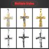 Trendsmax Men's Jesus Cross Pendant Stainless Steel Charms Gold Silver Color Male Fashion Jewelry KPP3