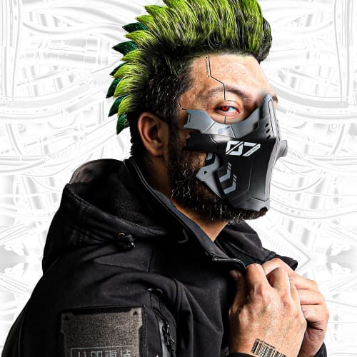 LayLax ARMOR FACE GUARD SHADOW BLACK Battle Style Polycarbonate Hard Face Mask for Airsoft