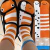 Abstract Cartoon Socks for Couples Split Toe Design Mid Calf Stockings Matching His and Her Aquarium Theme Gifts