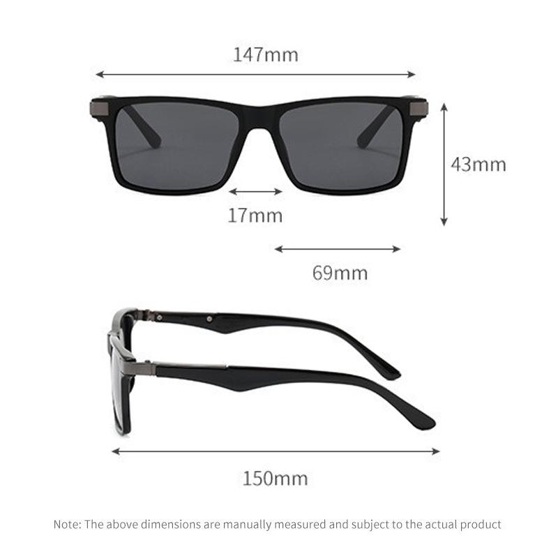 Xiaomi Men Women Square Polarized Sunglasses UV400 Metal Decor Temples Classic Rectangular Shades for Driving Fishing Outdoor Travel