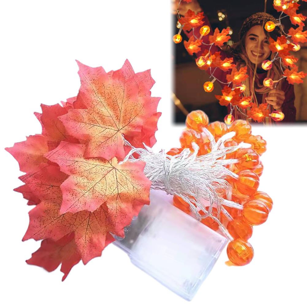 1.5M 3M 6M LED Pumpkin Maple Leaves Light String - USB/Battery Powered Fairy Lights, Solve Power Limitation, Bright & Durable