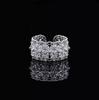 French Silver Zircon Flower Open Ring: Luxurious, Fashionable, Unique Cold Aesthetic Jewelry for Women