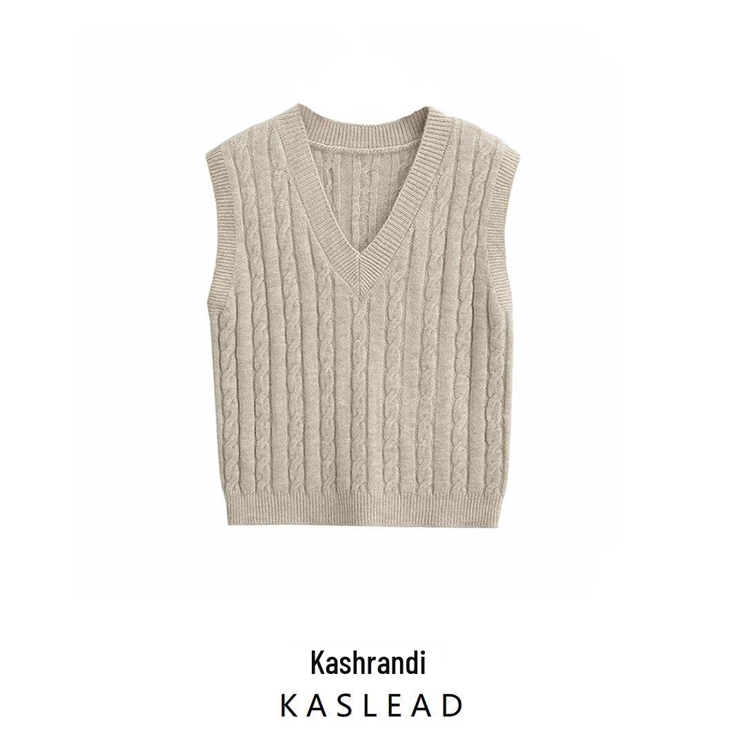 

2024 Women s Winter V-Neck Knitted Vest - Chic European & American Style One size
