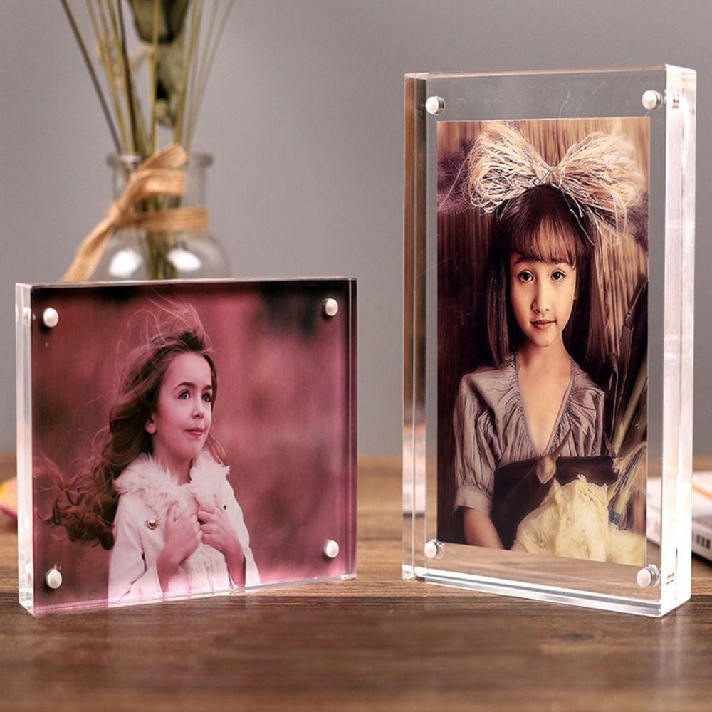 Magnetic Poster Display Stand Transparent Photo Stand Photo Frame  for Room Desk Home Decoration