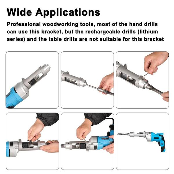 1PC Aluminum Hole Drill Bit Adapter Woodworking Fixing Bracket Drill Bit Professional Attachment Joint Mortiser Bit for Hand Drill
