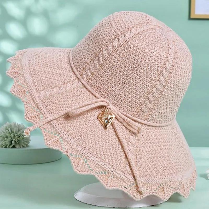 

WTEMPO Женские летние осенние дешевые пляжные крутые шляпы от солнца, простые однотонные складные солнцезащитные шляпы с бантом и стразами для путешествий One Size детские розовый