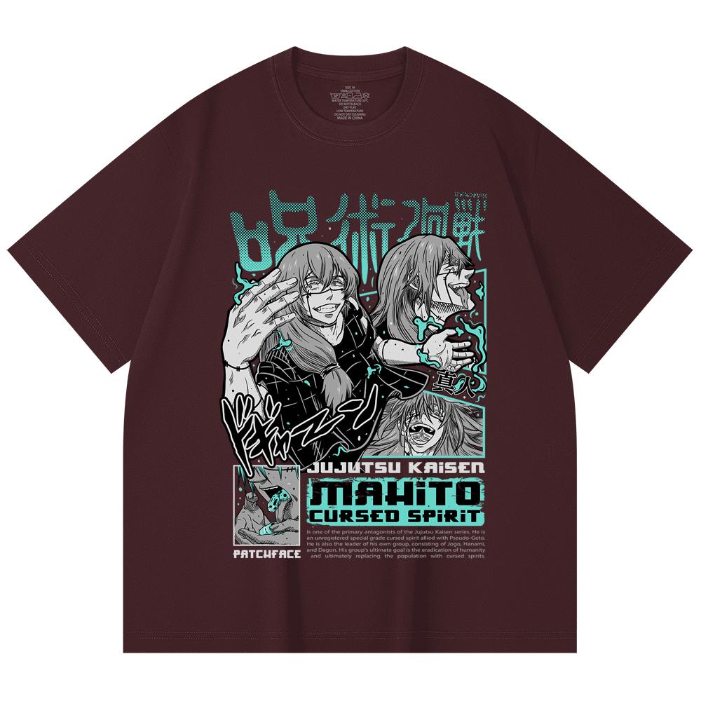 

230 Gsm 100% Cotton Jujutsu Kaisen V63 Mahito Print Unisex Heavy Cotton T Shirt 2XL