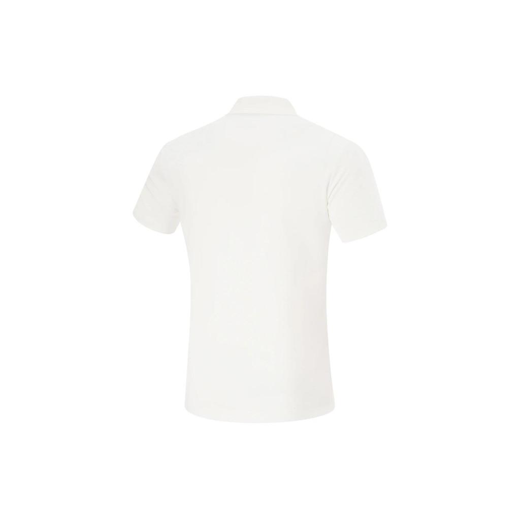 Li Ning Fitness Series Solid Color Durable Short Sleeve Polo Shirt Men Tops Off-White APLU117-2