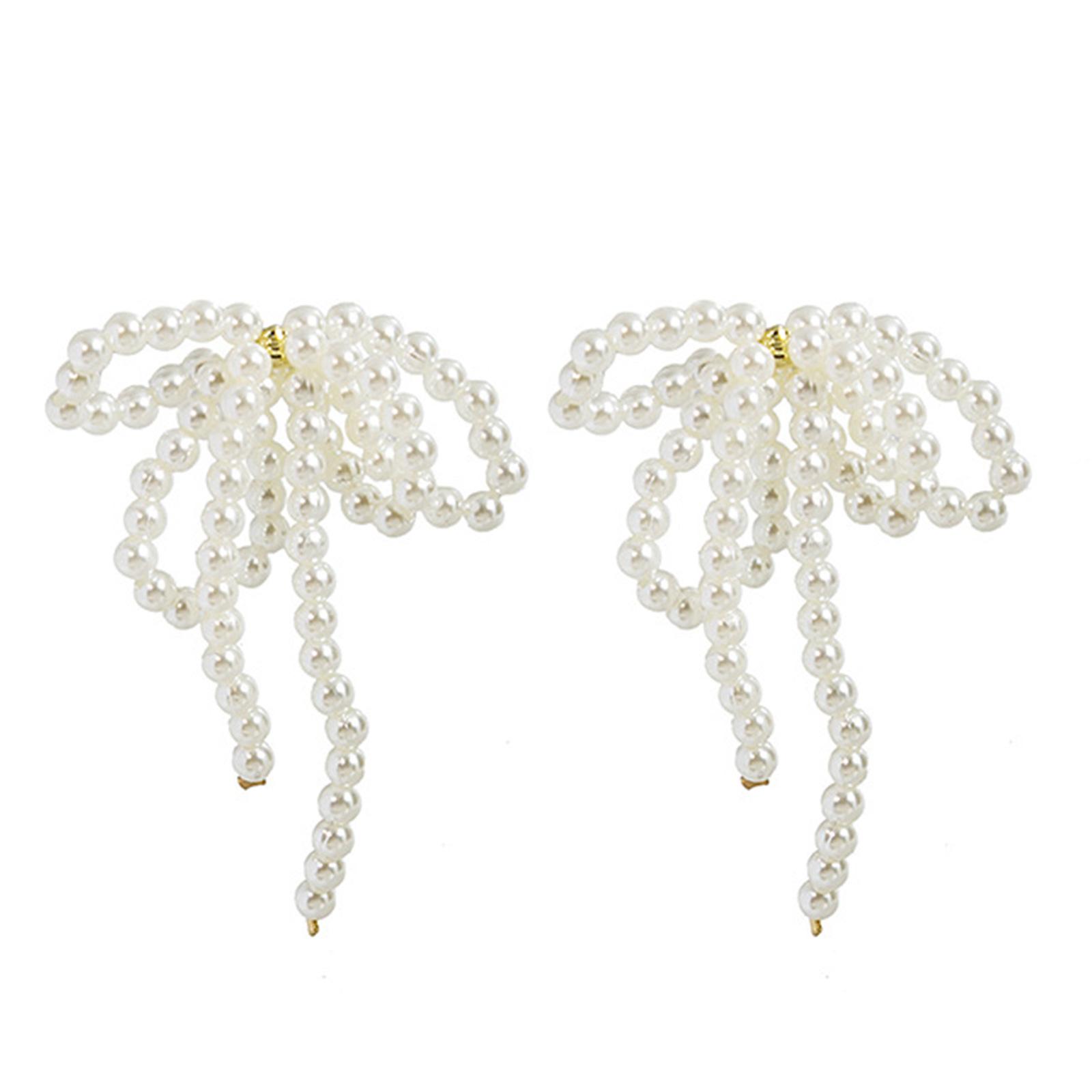 

Korean Tassels Earrings Handmade Pearl Beaded Bowknot Earring for Women Wedding Fashion Jewelry Temperament Dangle Ear 1