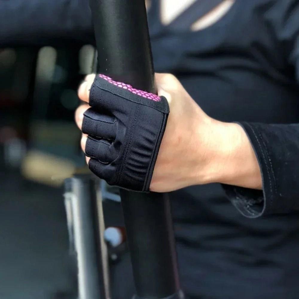 1 pair Breathable Gym Half Finger Gloves Anti-slip Fitness Gloves Cycling Gloves  Outdoor