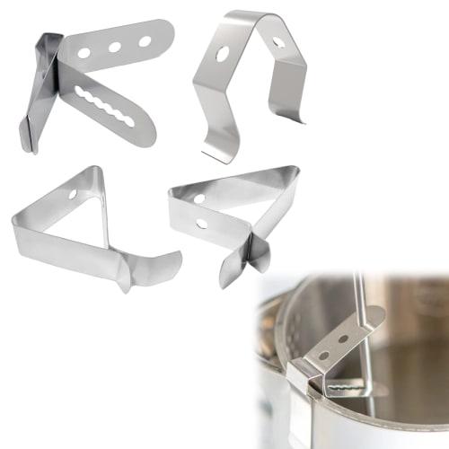 

nalaina Thermometer Holder, Thermometer Clip (Set of 4), Stainless Steel Probe Clip Holder, Heat-Resistant, for Milk Pots, Deep Fries, Oil Fryers, Cof