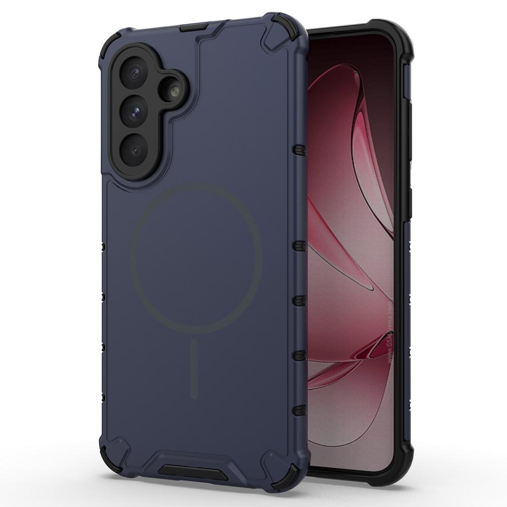 For Samsung Galaxy A56 5G Magnetic Case Corrugated Texture Heat Dissipation TPU+PC Phone Back Cover