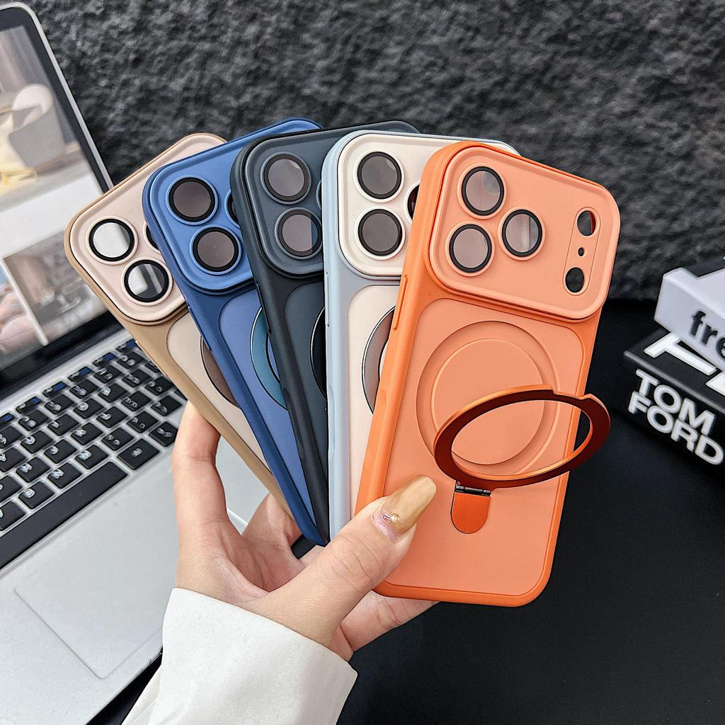 iPhone 17 Pro Max Skin-Feel Protective Case with Magnetic Stand, Anti-Drop, Compatible for Apple 17 Pro Max