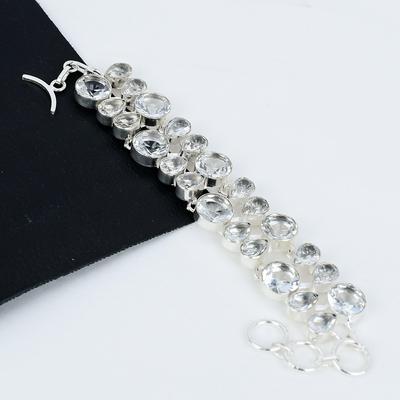 Weißes Topas Armband Weißer Topas Edelstein Handarbeit 925 Sterling Silber Armband Weißer Topas Schmuck Armband Als Geschenk Schmuck für Mama