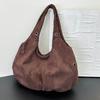 Suede bag women's large capacity 2025 new autumn and winter retro shoulder armpit bag commuter tote dumpling bag
