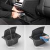 L LIQI Rear Center Console Trash Can for Tesla Model Y ABS Slim Box with Adhesive Black Mini Vent Cleaning Brush (Juniper) 2025-2026 Models, Plastic,