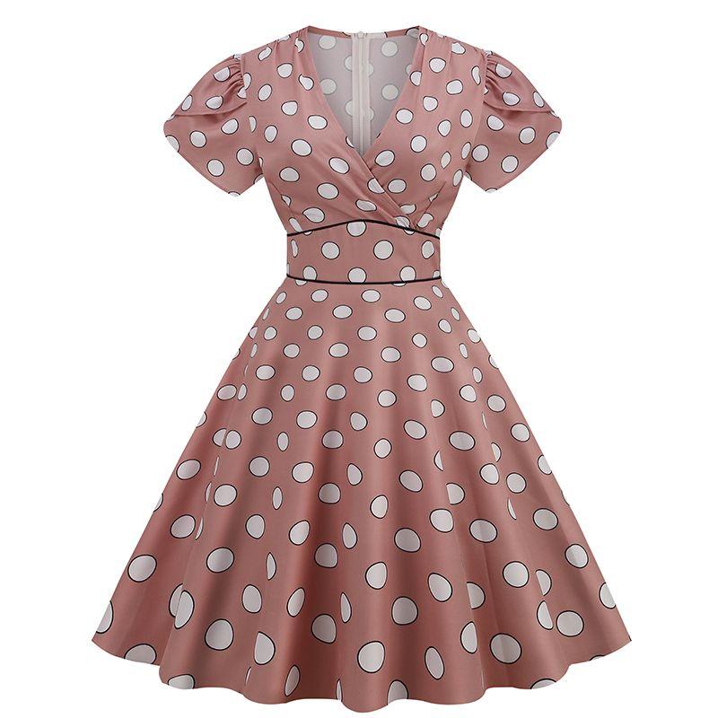 Retro Color Large Hem High Waist Slimming A- line Skirt Short Sleeve