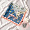 Simulated Silk Contrasting Color Satin Headband Small Floral 70 Small Square Scarf Temperament Versatile Headscarf Fashionable and Sweet