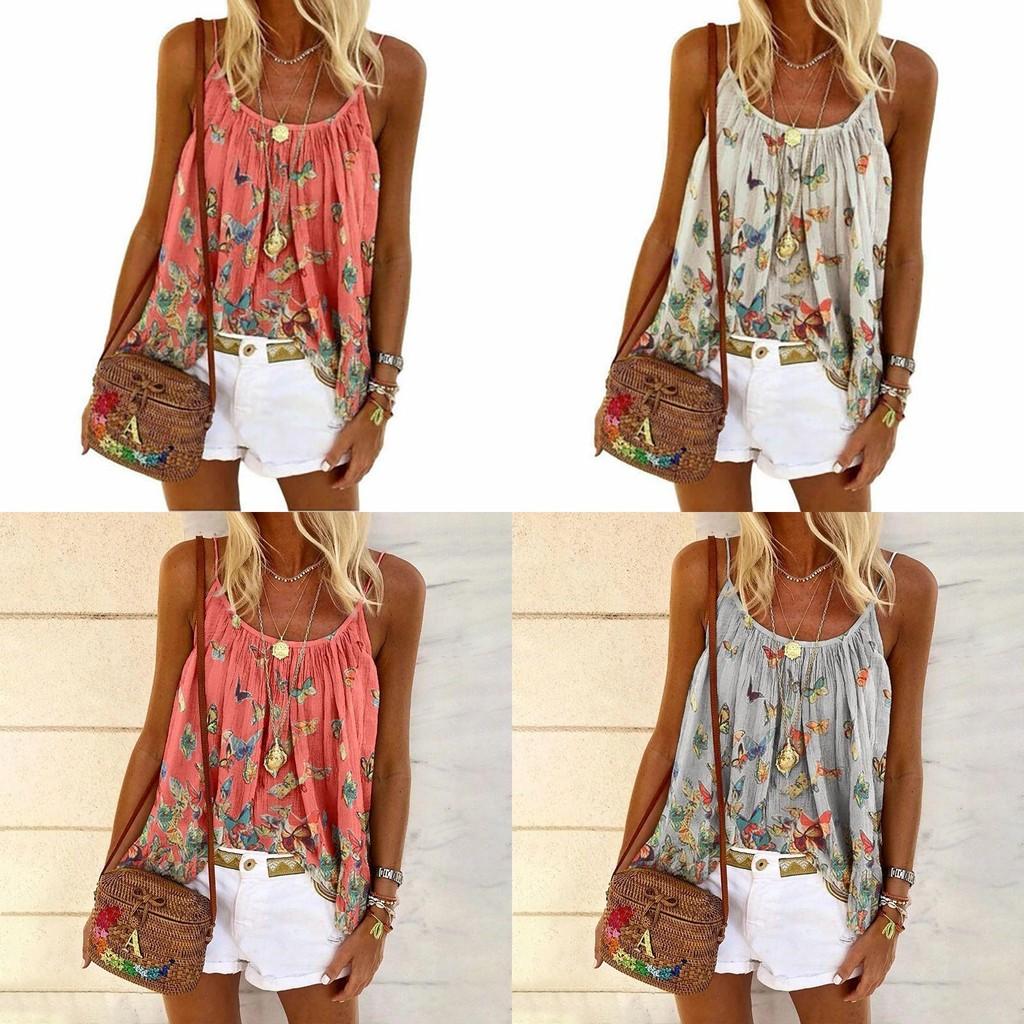 Elegante Chaleco de Mujer con Corte Acampanado y Oscilante Sin Mangas Camiseta Tirantes Perfecta Para Atuendos de Vacaciones