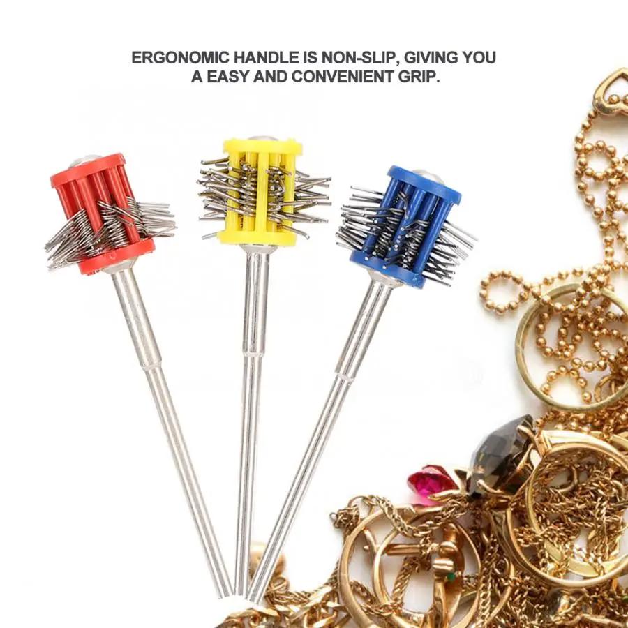 Perii Pro Texturning cu Mâner  Granulație de Lustruire Montată Perie de Sârmă Mată Lustruire Bijuterii Granulație  Unelte DIY pentru Confecționarea Bijuteriilor