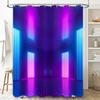 Luxurious LED Shower Curtain Futuristic Retro Style with Pink and Blue Lights Extra Long Waterproof Bathroom Decor