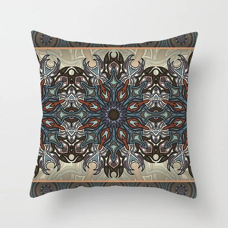 Bohemian Geometric Square Pillowcase Ethnic Retro Sofa Pillow Cover Home Decorative Cushion Cover 45x45cm Throw Pillow Case