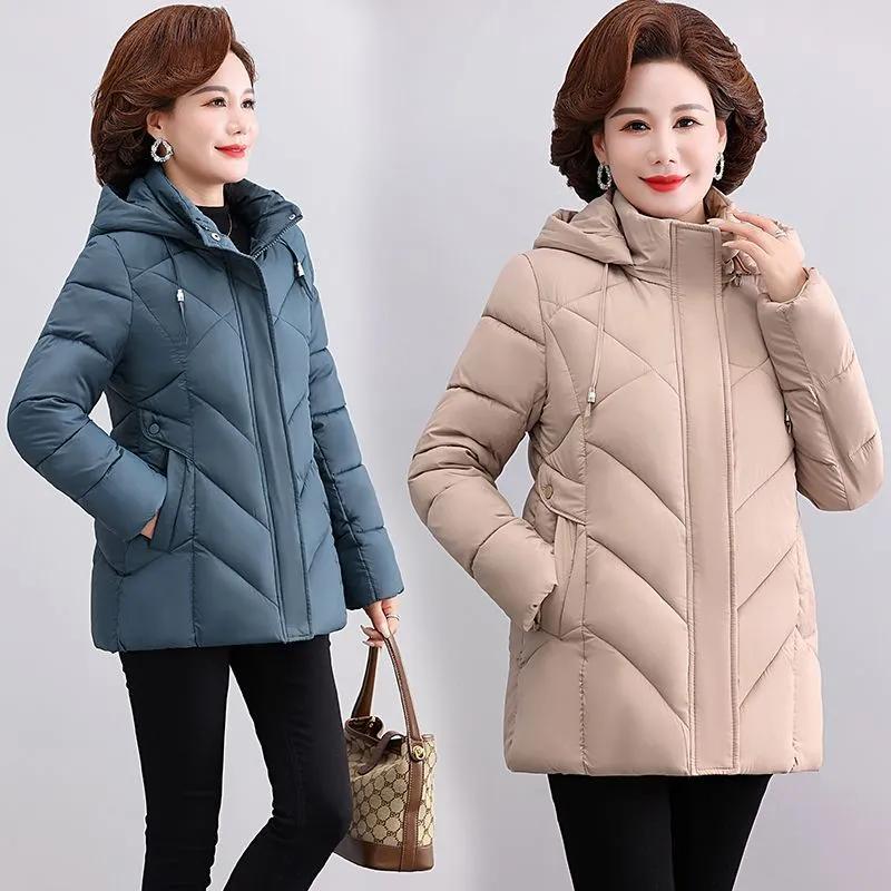 Women's Winter Short Warm Cotton Jacket Big Yards Hooded Jacket