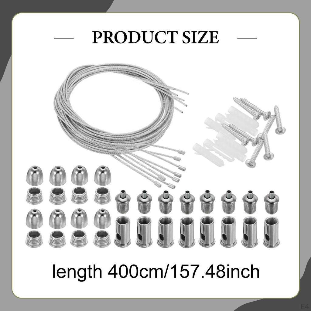 Ceiling Hanging Wire Cable Kit Aquarium Light Adjustable Mounting Hardware for Hotel