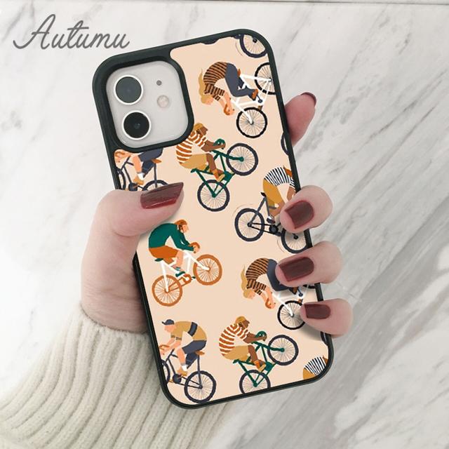 Bike Cycling Art Phone Case for iPhone 11 12 13 14 Pro Max Mini X XR XS SE 2020 5 6S 7 8 Plus Samsung Galaxy S21 S22 Cover Shell