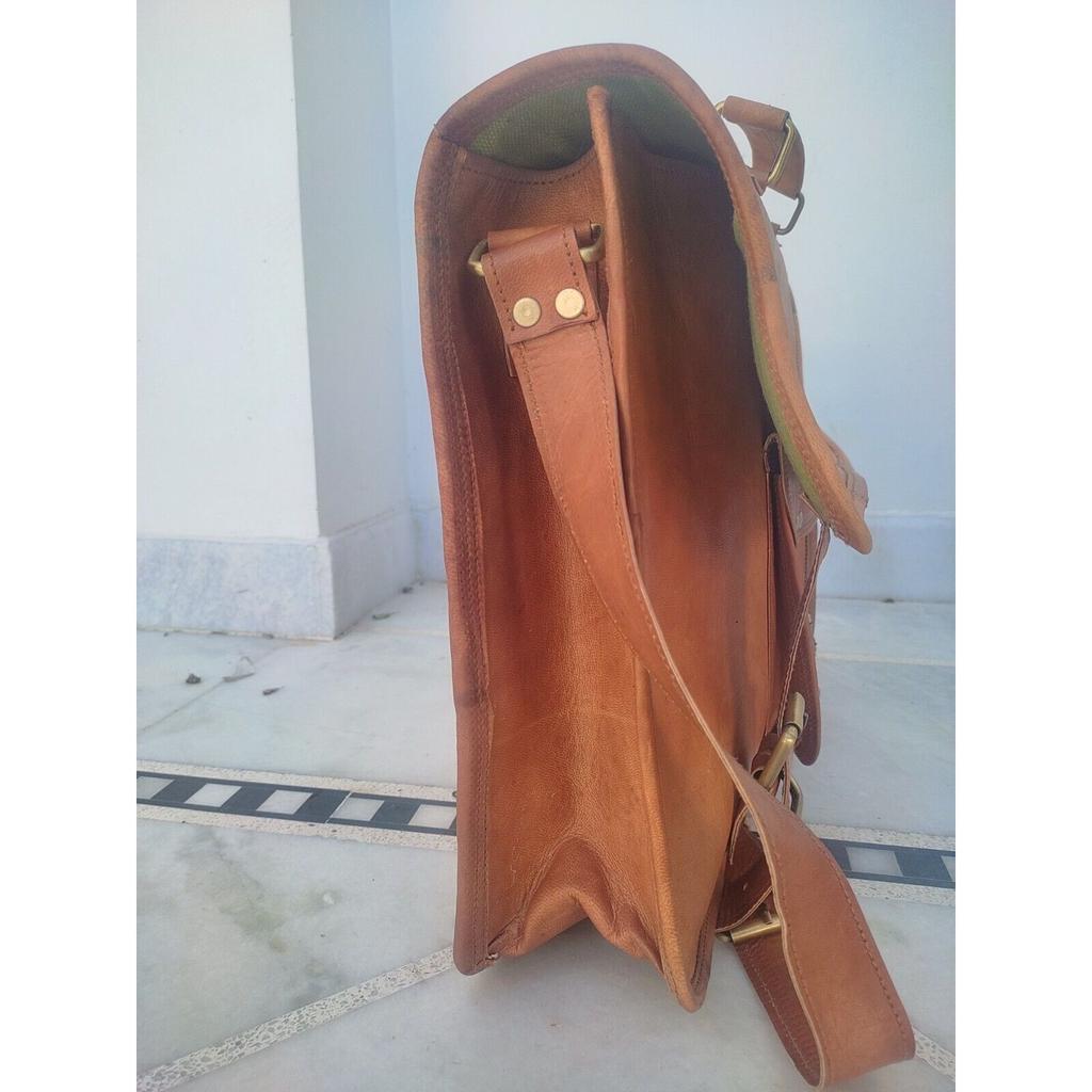 Ručně vyráběná kožená pánská kancelářská brašna na notebook Satchel Messenger Retro Bag